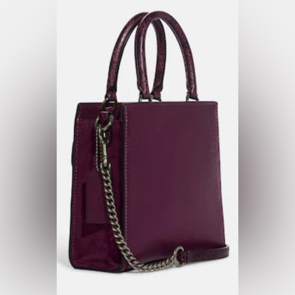 Coach Mini Pepper Crossbody in Black Antique Nickel/Boysenberry, NWT - Picture 6 of 12